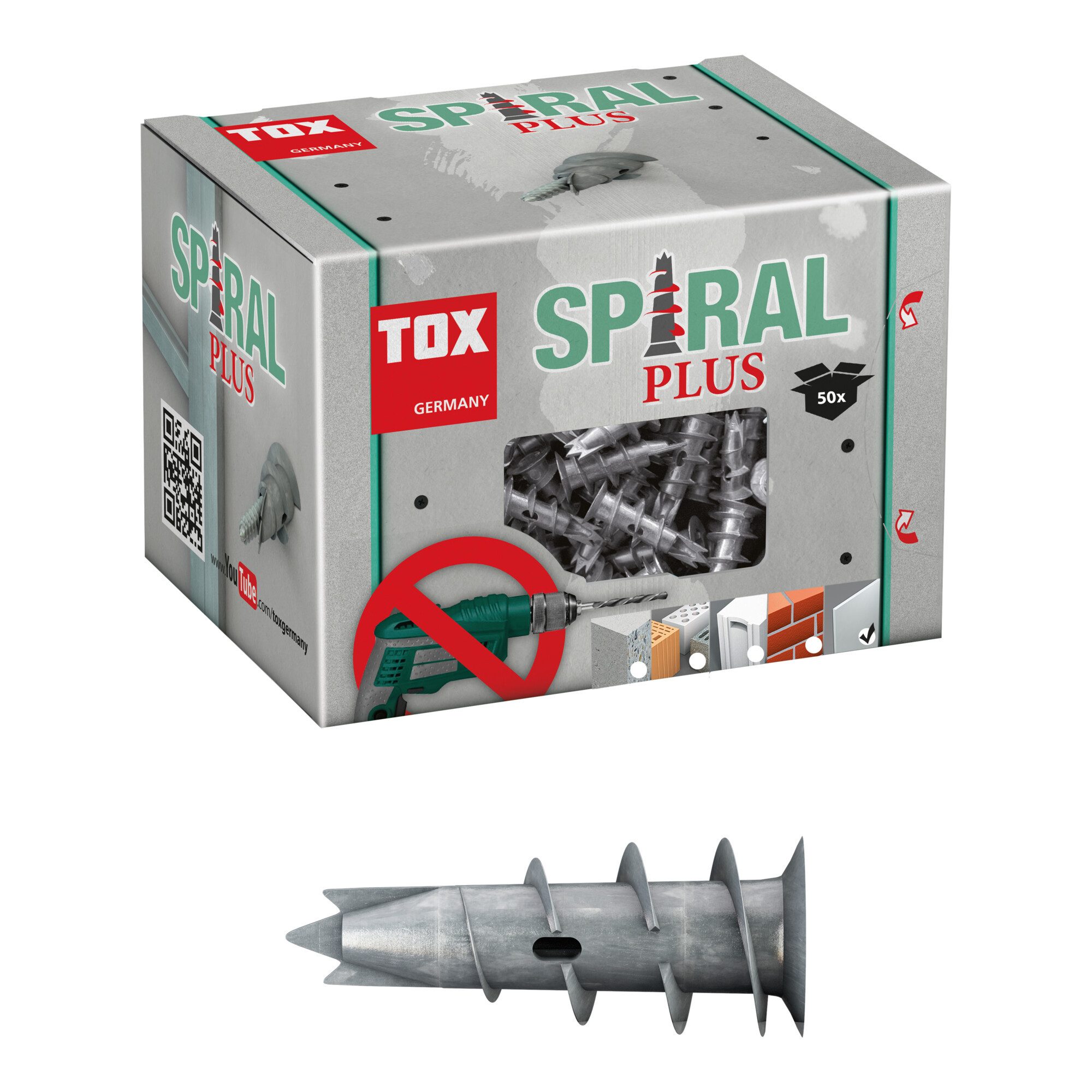 Tox Gipskartondübel TOX Gipskartondübel Spiral Plus 37 50 Stk