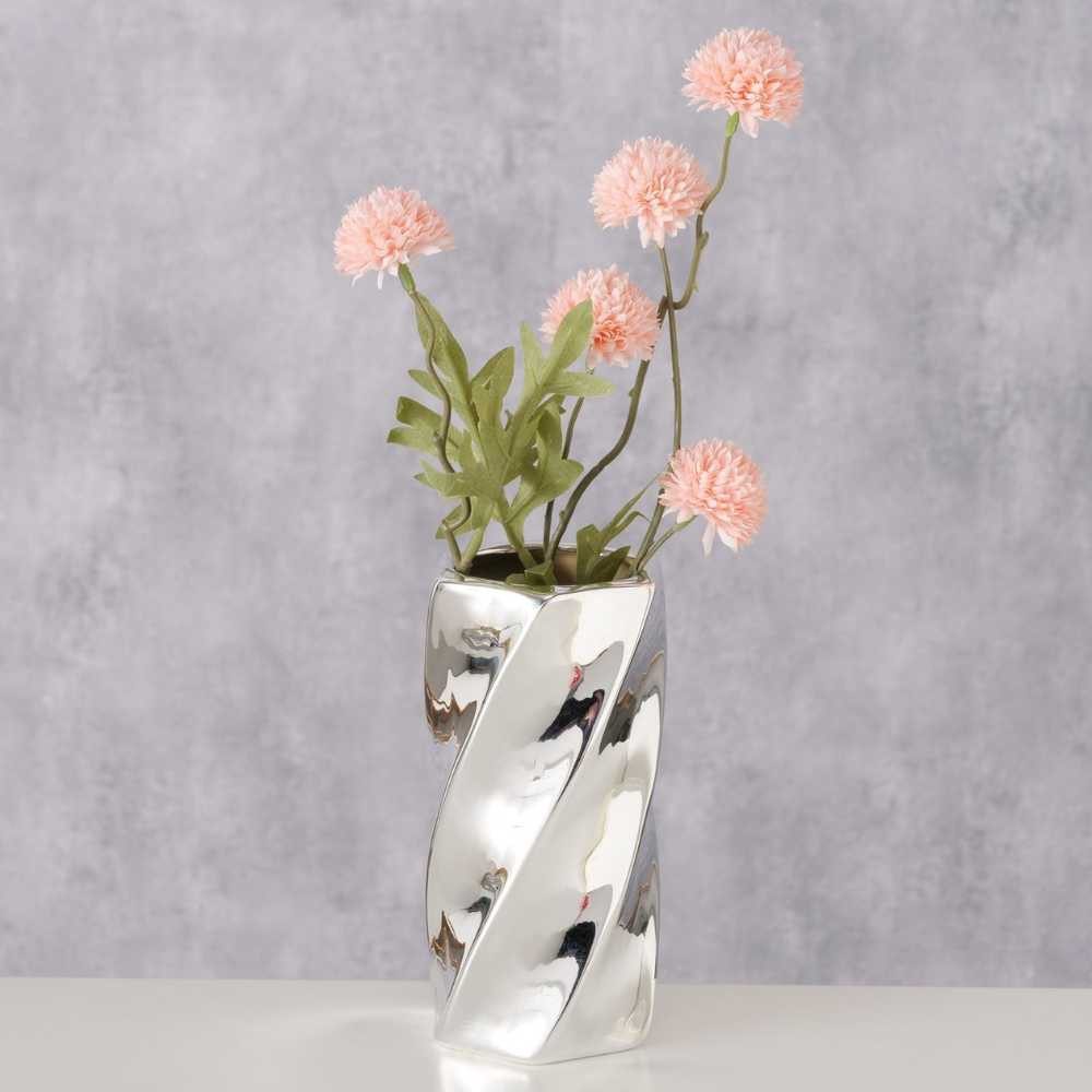 AltoBelli Dekovase AltoBelli Vase LOUISA Silber Keramik 15x8 cm – Bild 3 von 4
