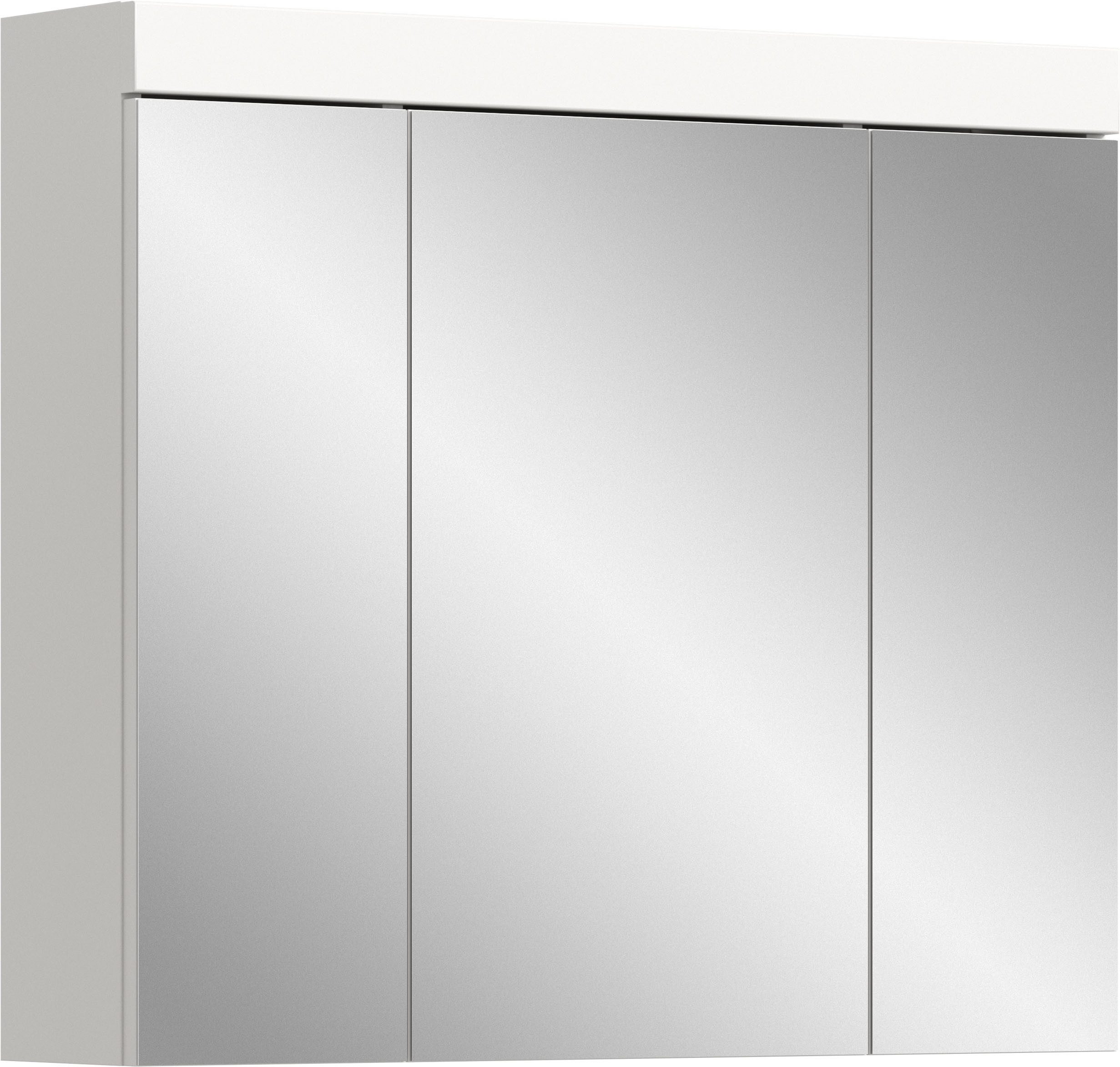 OTTO home Badezimmerspiegelschrank MAOI, mit 3 Spiegeltüren, in verschiedenen Ausführungen erhältlich (Wahlweise 60 oder 80 cm & mit oder ohne Beleuchtung) Badmöbel, Badschrank, Schrankspiegel, Spiegel, Bad, Badezimmer