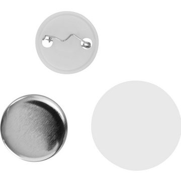 Uniprodo Button Set Buttonrohlinge 1.000 St. Ansteckbuttons Ø 32mm Buttons Rohlinge Metall