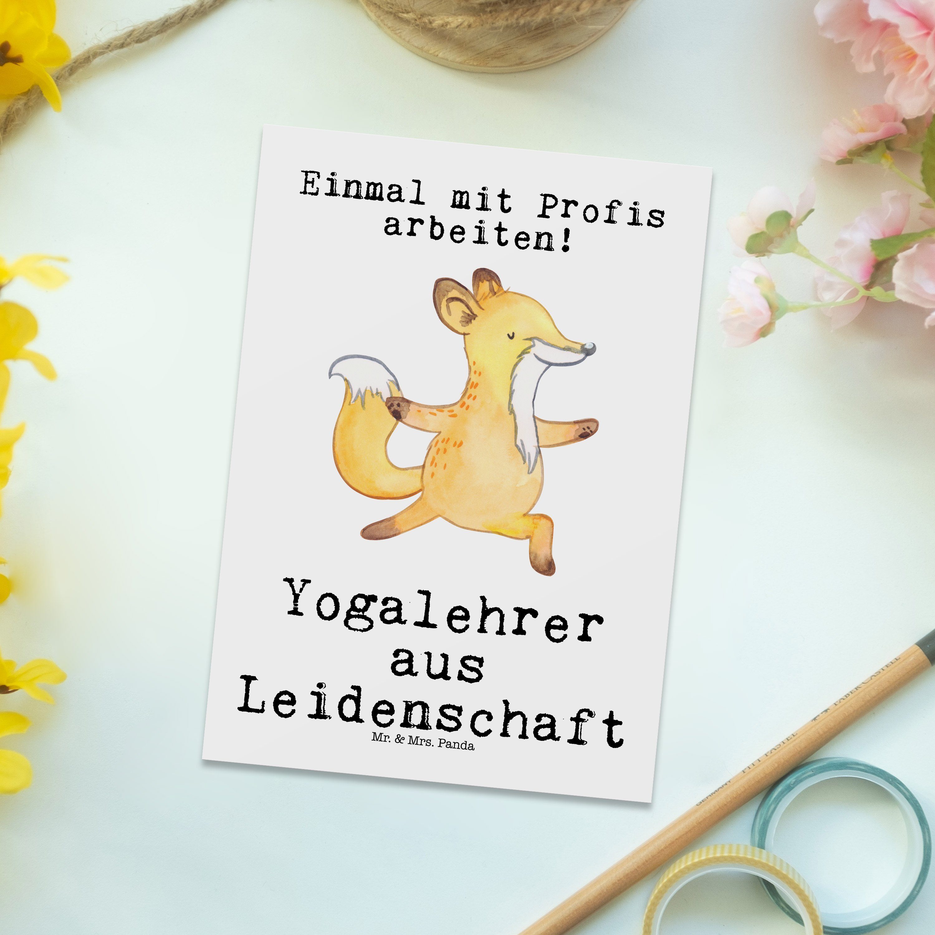 Geschenk, Panda Leidenschaft Mr. Postkarte aus Kollege, Be - Weiß - Yogalehrer Einladung, & Mrs.