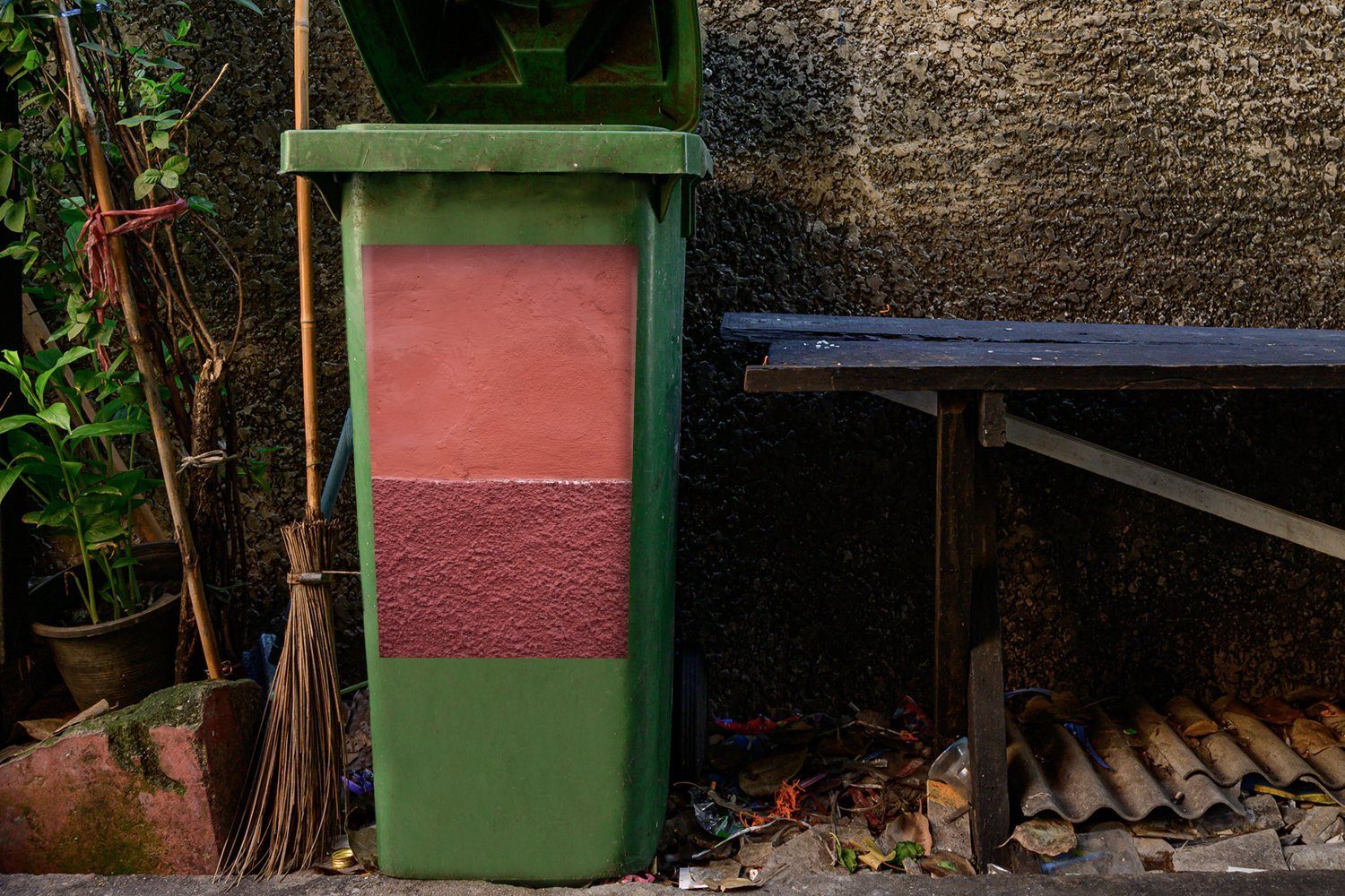 Außenwand Farbige Sticker, (1 St), Container, Wandsticker Mülltonne, Abfalbehälter MuchoWow Mülleimer-aufkleber,