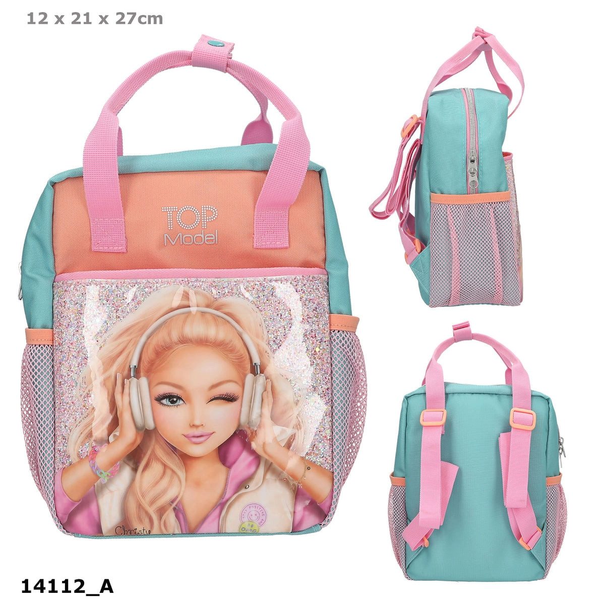 Depesche Spiel TOPModel Rucksack MUSIC Glitzer verstellbare Gurte Pink