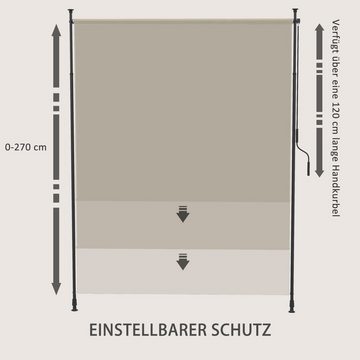 Outsunny Markise Seitenmarkise, Einziehbares Sonnenschutz (Vertikalmarkise, 1-St., Senkrechtmarkise) für Garten, Balkon, Sand