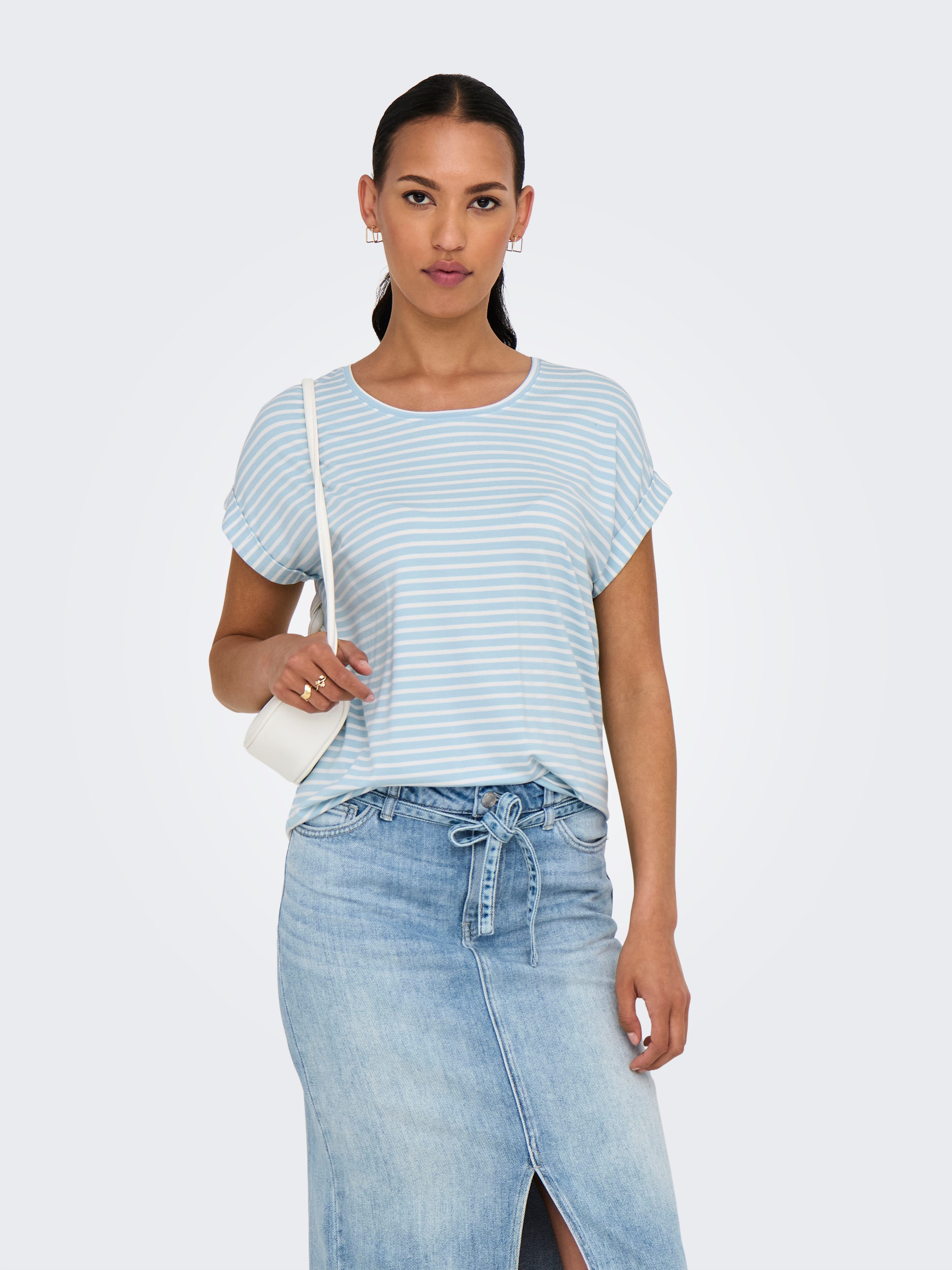 ONLY Kurzarmshirt ONLMOSTER STRIPE S/S O-NECK TOP JRS NOOS gestreift, lässi günstig online kaufen