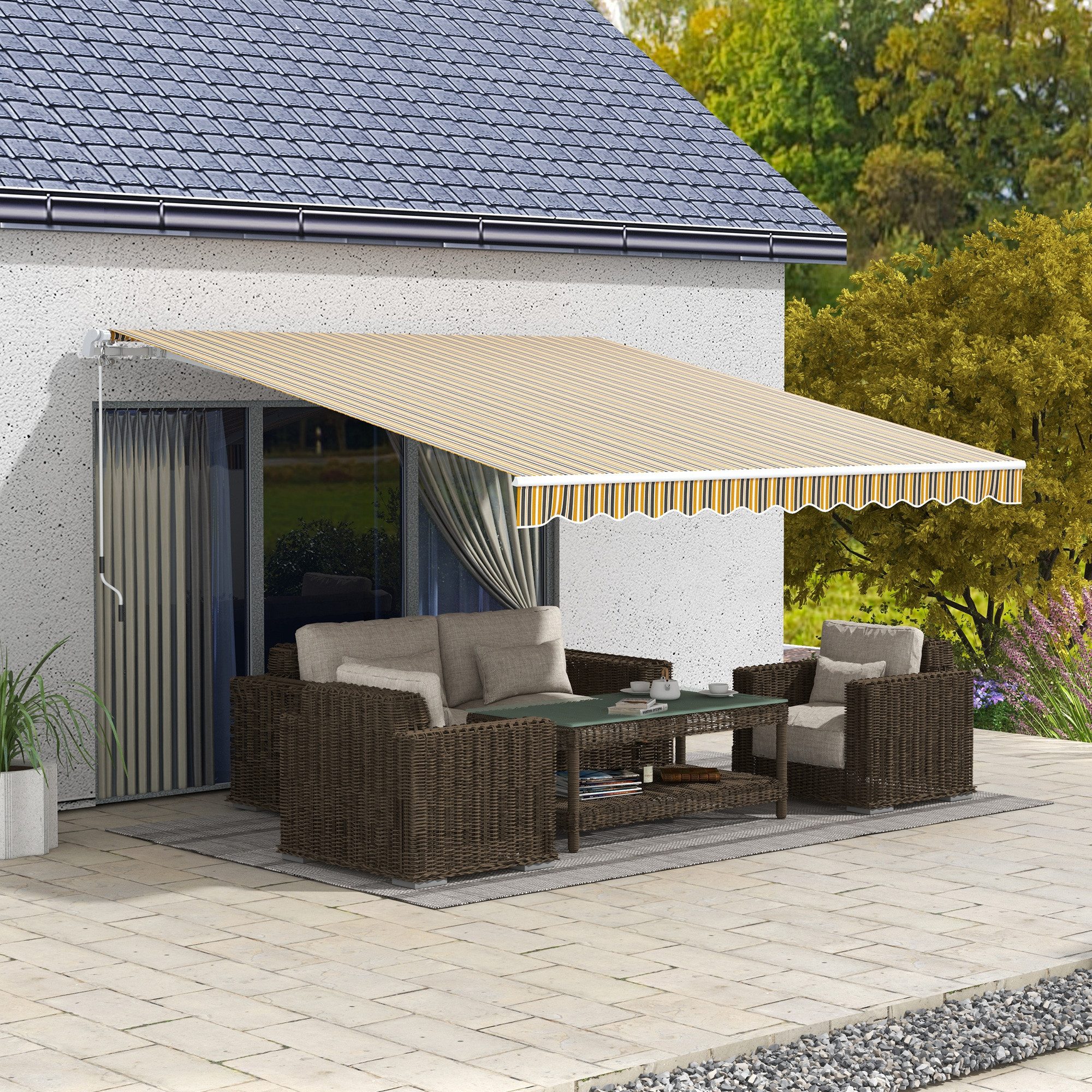 Outsunny Markise mit Handkurbel (Sonnenschutz, 1-St., günstig online kaufen