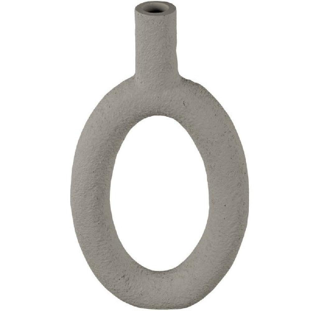 Present Time Skulptur Vase Ring Oval High Polyresin Warm Grey (16,5x3,5x31cm)