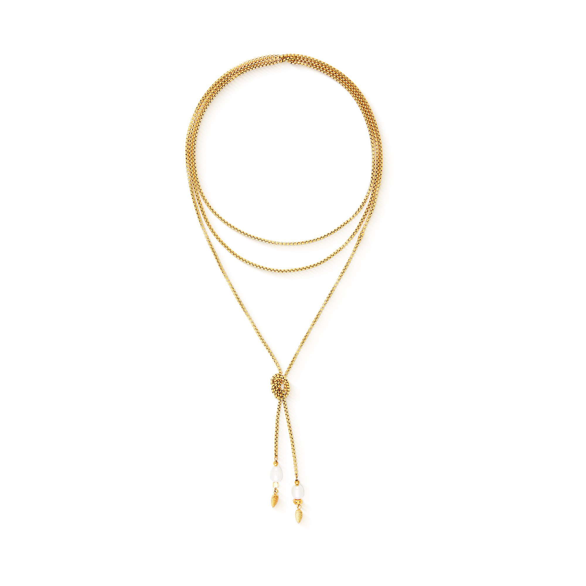 COEUR DE LION Kette mit Anhänger Schmuck Edelstahl Halskette Serene Knot Chain, mit Süßwasserzuchtperle