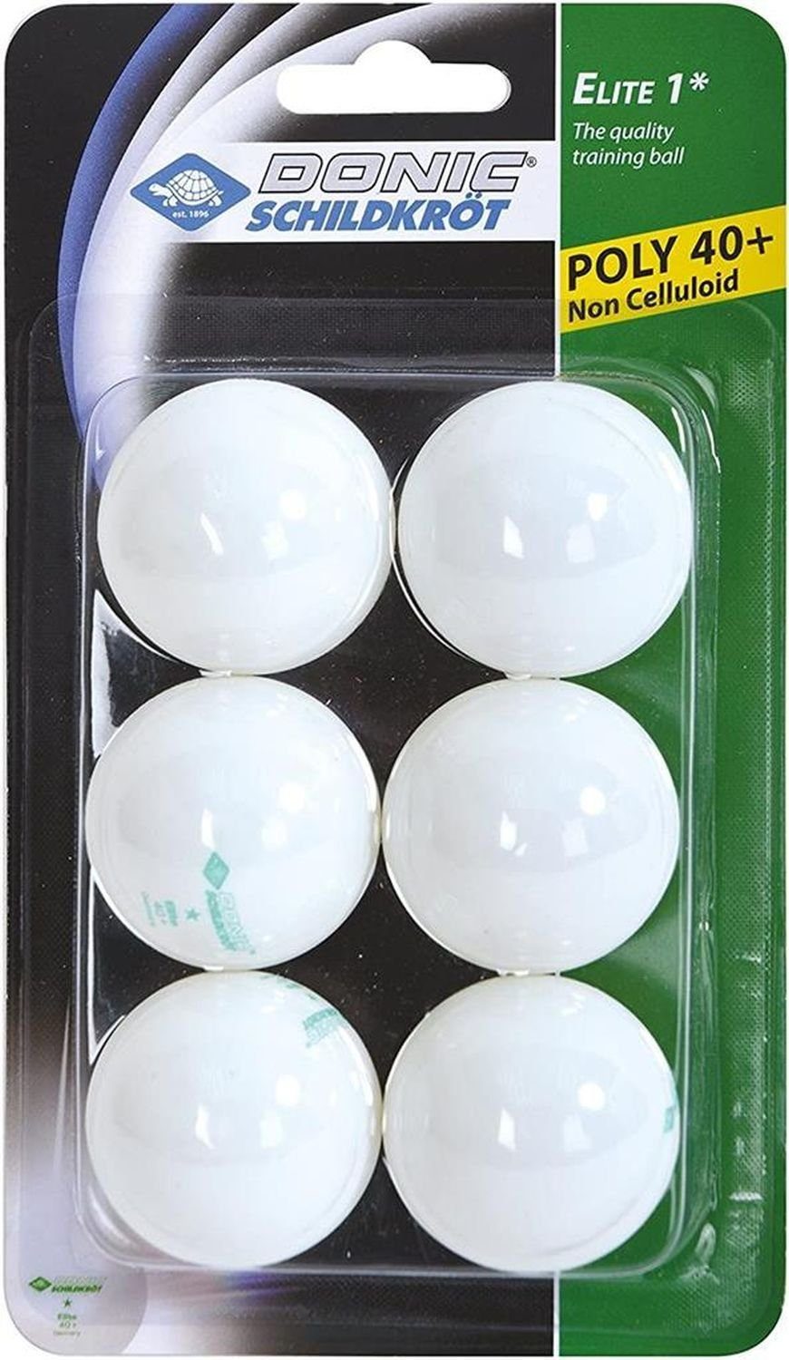 Tischtennisball Elite 1* 6 Stück weiß