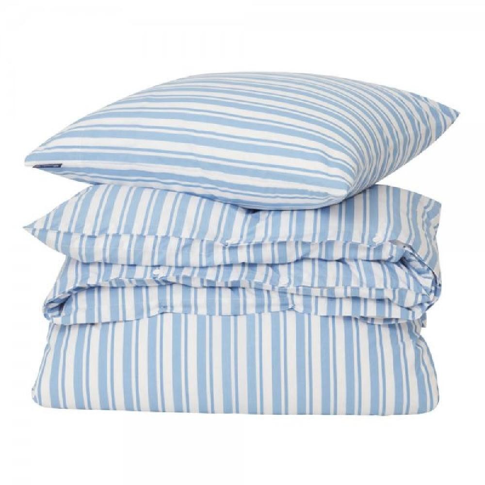 Lexington Постельное белье LEXINGTON Постельное белье-Set Striped Cotton Poplin White/Blue (135x200/80x