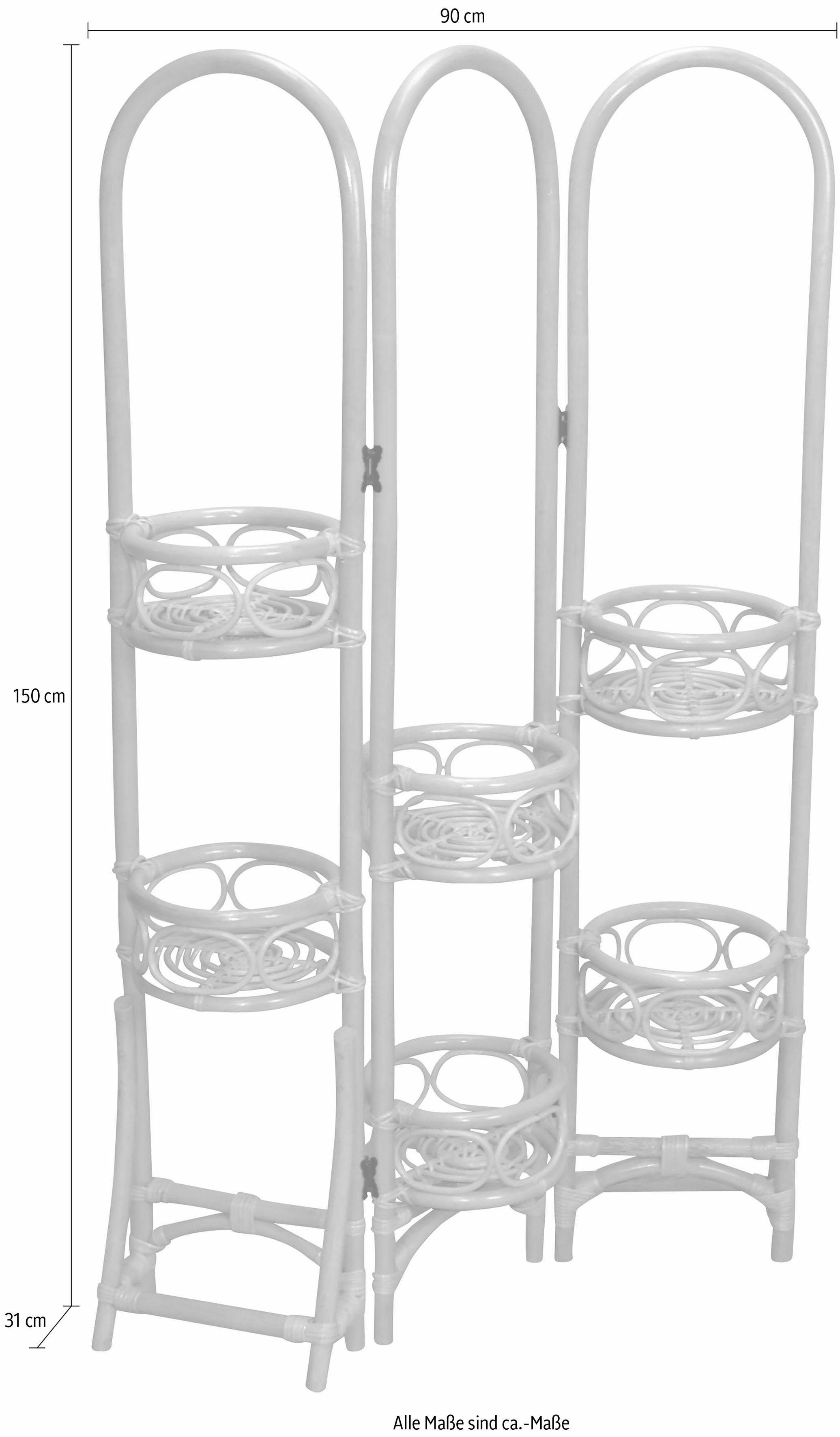 Rattan affaire Paravent, Blumenhalterung mit Home