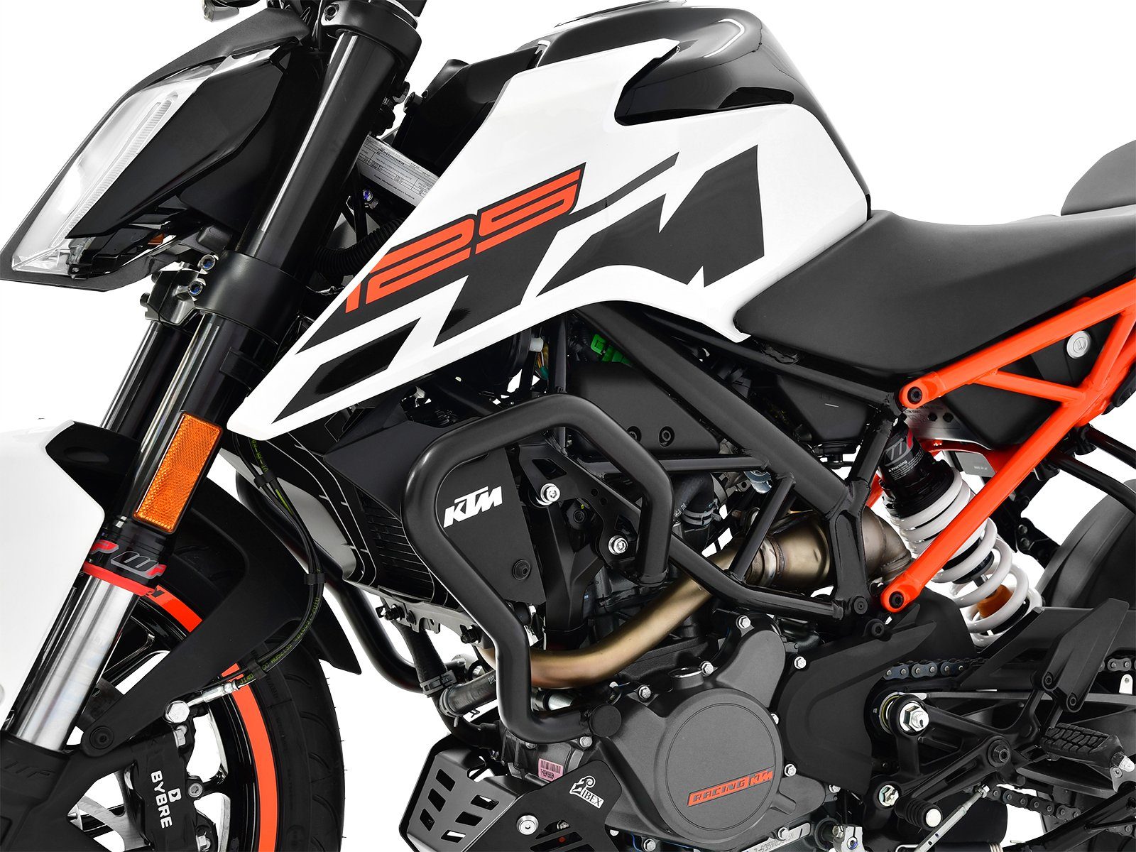 ZIEGER Motor-Schutzhülle Sturzbügel kompatibel mit KTM 125 Duke schwarz