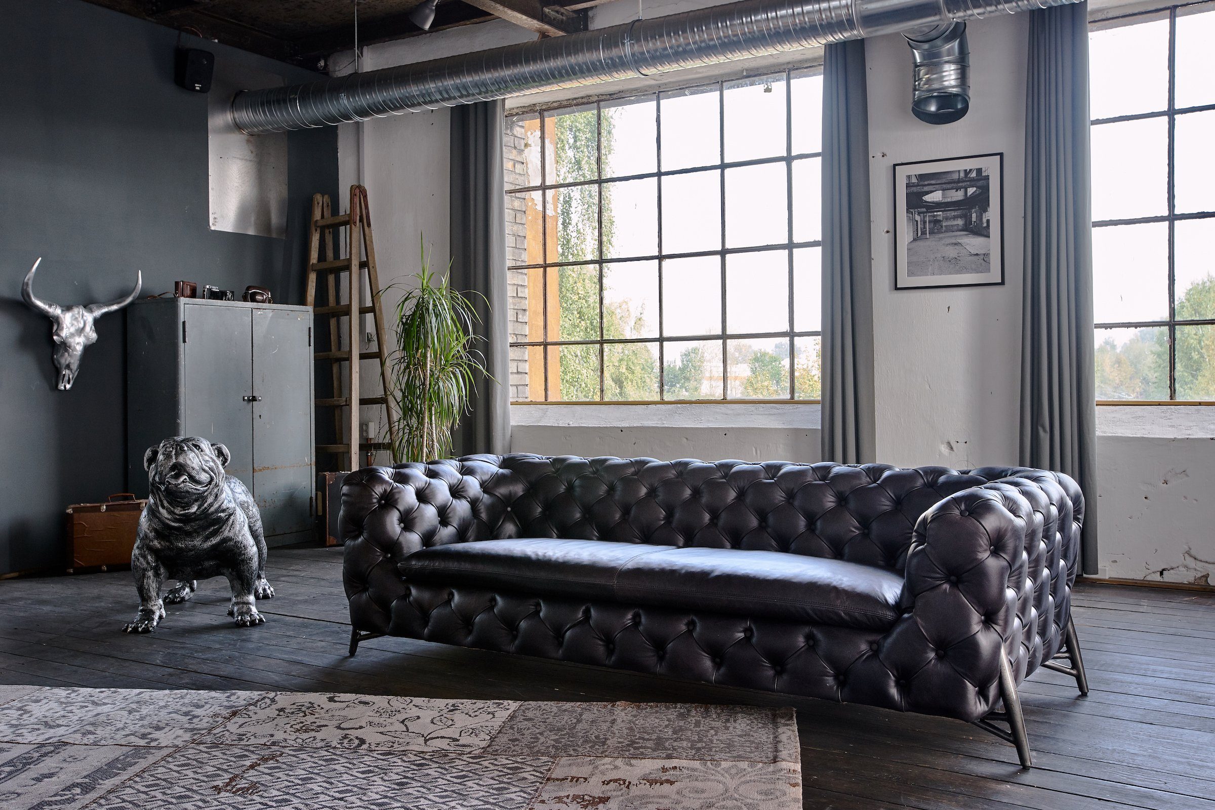 KAWOLA Ledersofa CHESTERSEAT - Einrichtungsvorschlag