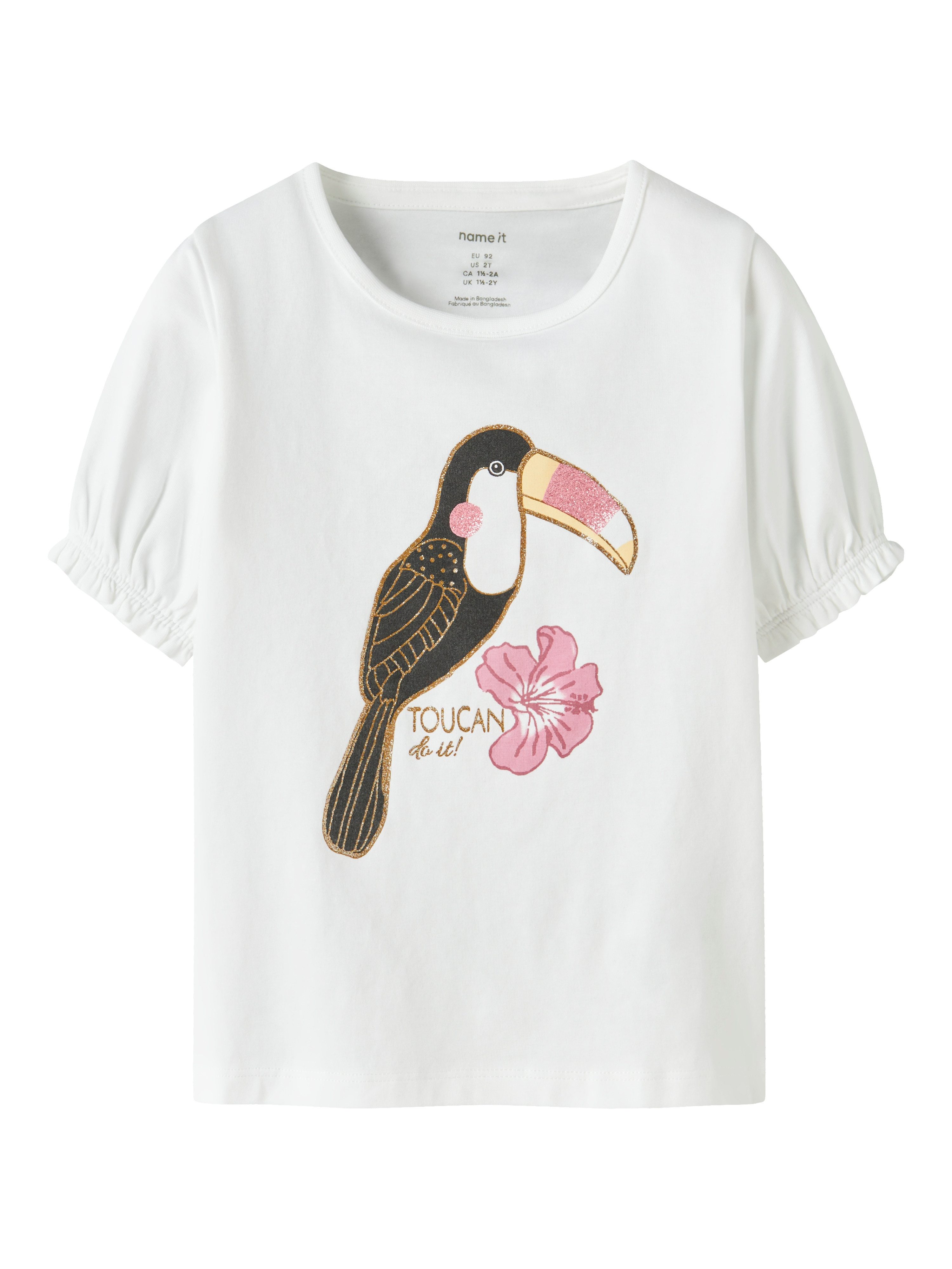 Name It T-Shirt NMFHONEIA SS TOP BOX Baumwollmischung, normal geschnitten