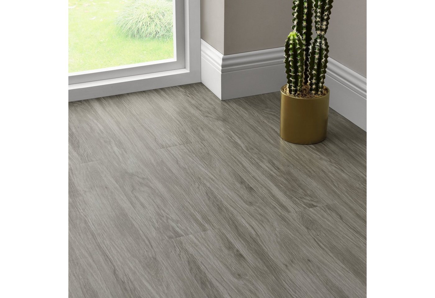 neu.holz Vinylboden, »Vanola« Vinyl Laminat Selbstklebend 3,92 m² Stonewashed Oak