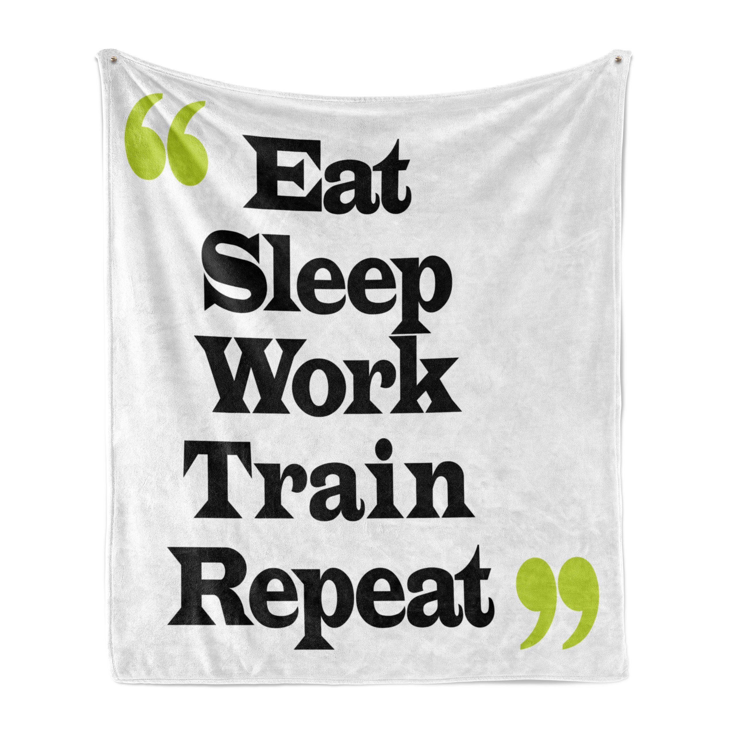 Schlaf-Arbeit den Wiederholen Essen Innen- Wohndecke Zitat Zug Außenbereich, Abakuhaus, für Gemütlicher Sie und Plüsch