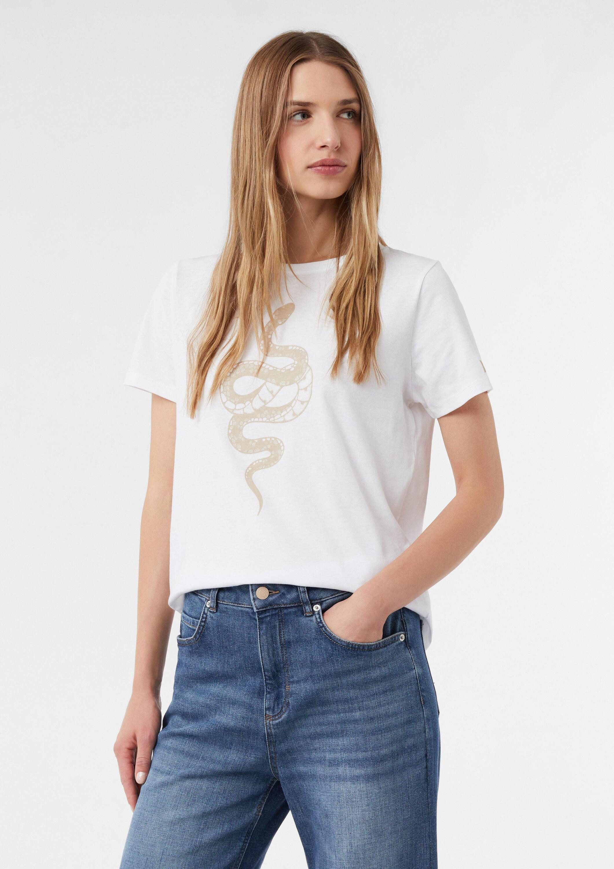 comma Kurzarmshirt T-Shirt T-Shirt aus Baumwolle mit Artwork