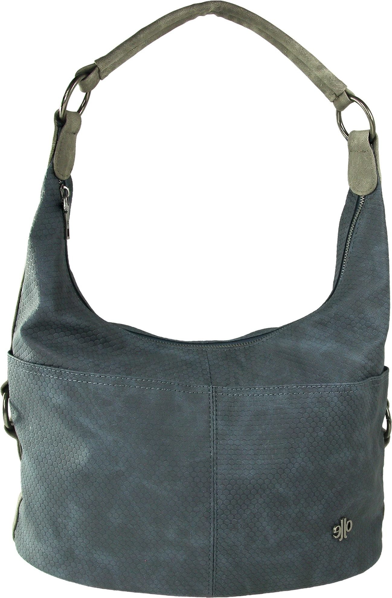 Jennifer Jones Beuteltasche Jennifer Jones Beuteltasche Kunstleder (Beuteltasche), Umhängetasche, Schultertasche Kunstleder, türkis-blau 26cm x ca. 26cm