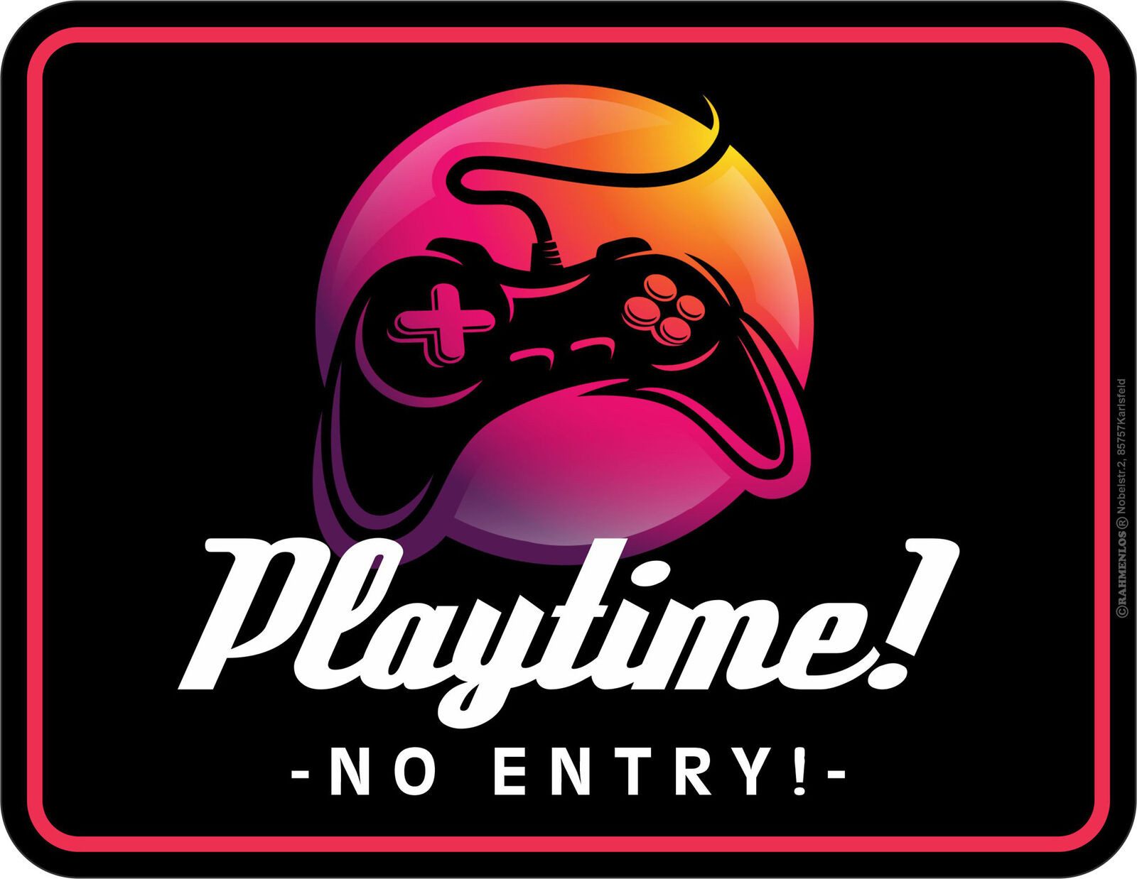 Metallschild Gaming - Playtime - hochwertig bedrucktes Blechschild - Grösse 22x17