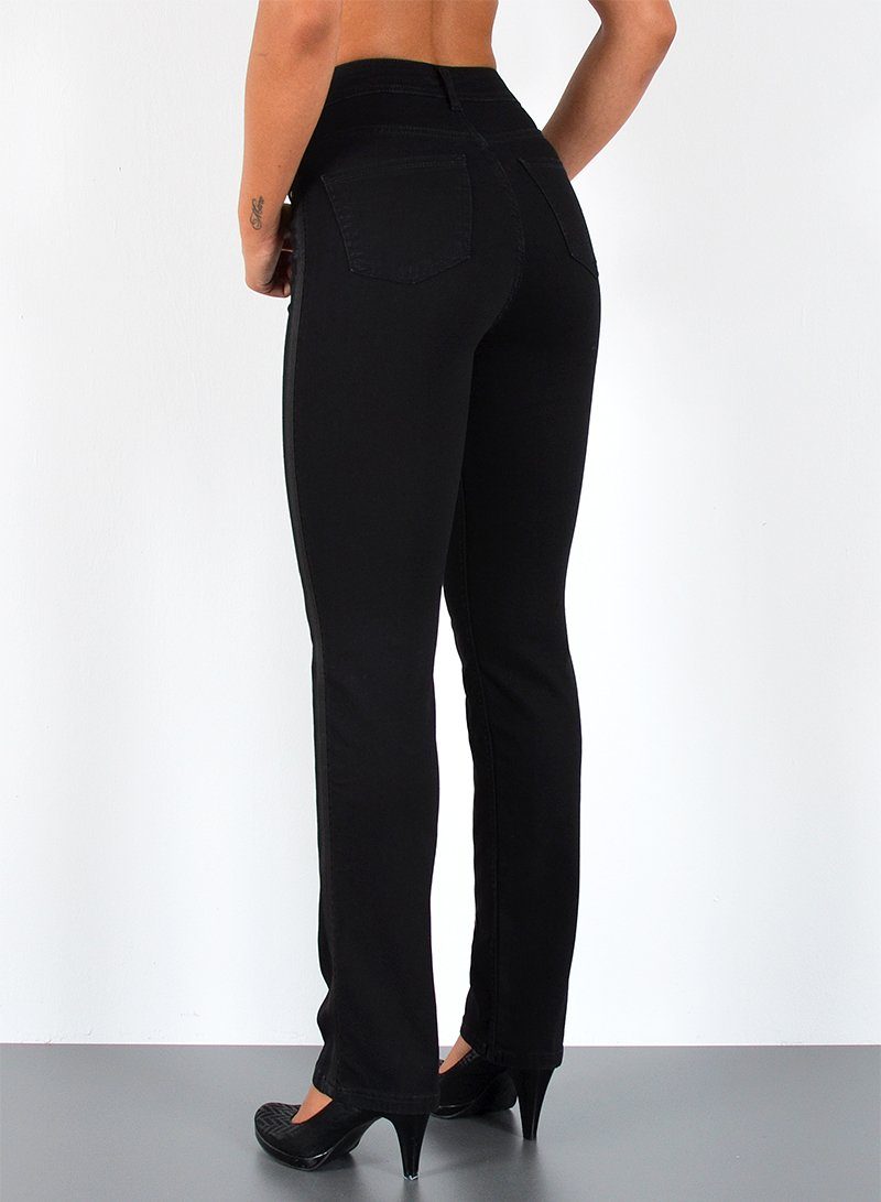 ESRA Straight-Jeans Premium Damen Straight Fit Jeans High Waist Hose bis Übergröße G5 Jeans Damen Straight Fit High Waist Damen Jeans Regular Stretch-Jeans – Bild 5 von 5