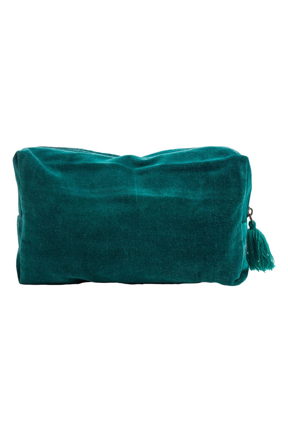 Tranquillo Kosmetiktasche Kosmetiktasche VELVET BLOOM ART - groß, Große Samt-Kosmetiktasche mit bunter Stickerei aus Biobaumwolle