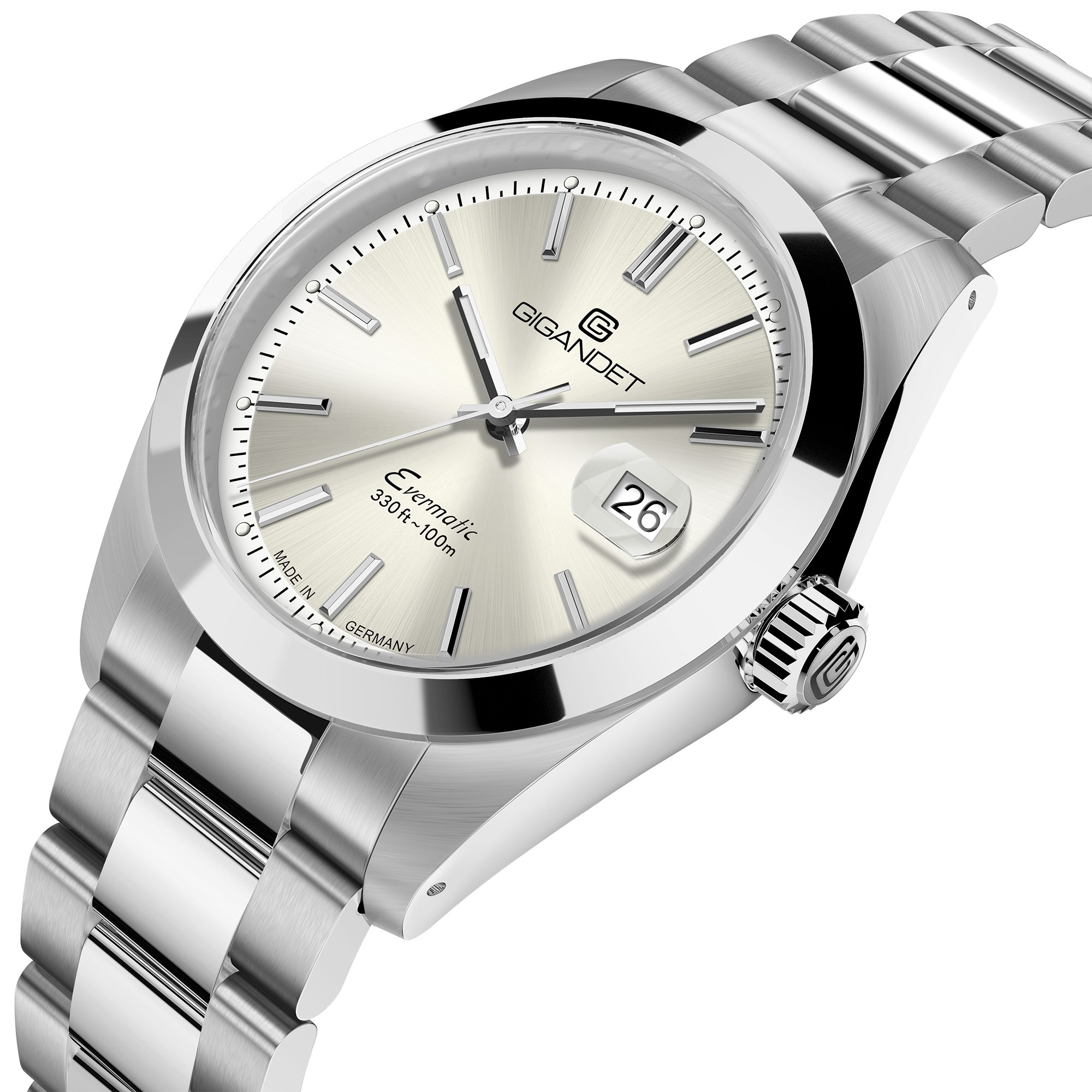 Gigandet Automatikuhr EVERMATIC, Made in Germany, Saphirglas, Swiss Super-LumiNova, verschraubtes Band