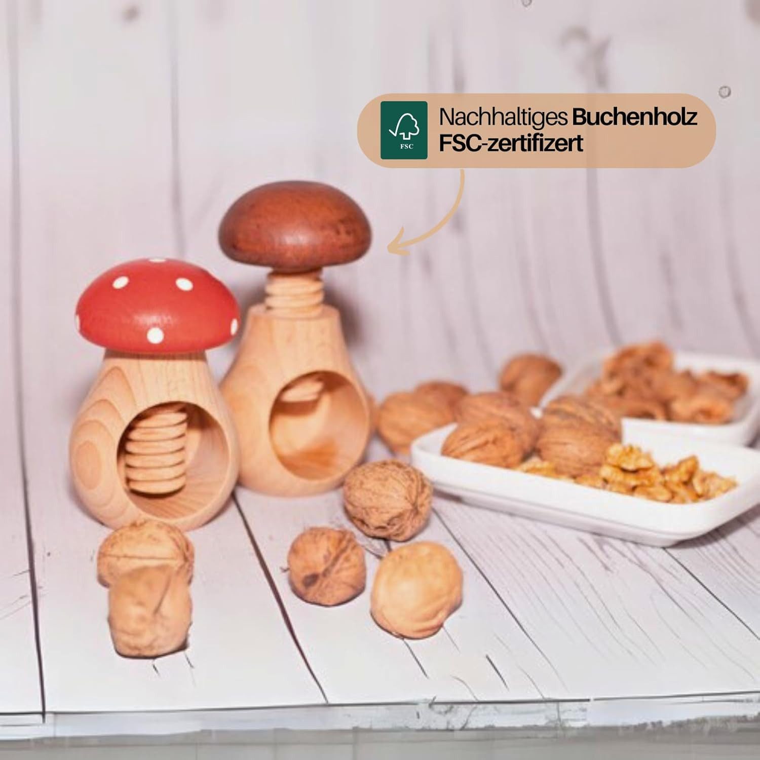 homiez Nussknacker Buchenholz FLIEGENPILZ & PILZ