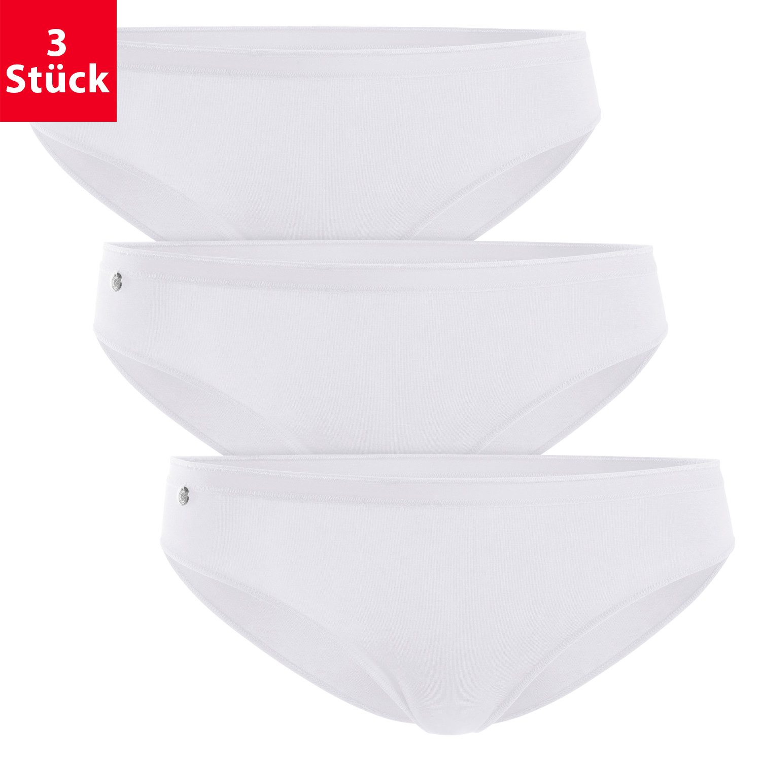 celodoro Slip Damen Basic Bikini Slip (3er Pack) mit Schmuck Logo günstig online kaufen