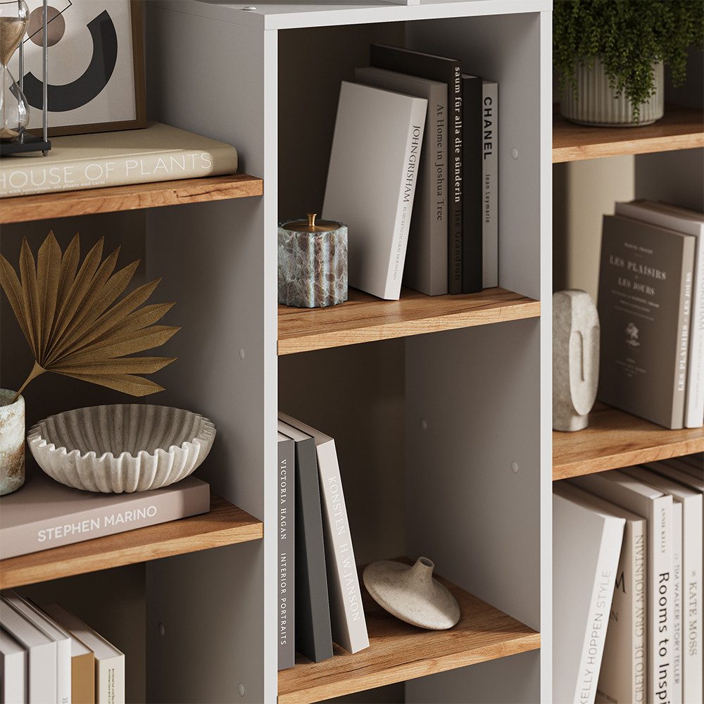 Vicco Raumteiler, Weiß/Goldkraft Eiche, 107.2 x 143 cm, 1-tlg.