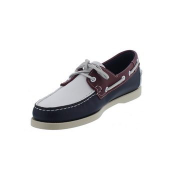 Sebago Spinnaker, Full-Grain Leather (Glattleder), Navy-Red-White, Men 70001 Bootsschuh