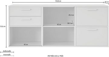 Hammel Furniture Sideboard Keep by Hammel, mit 2 Schubladen und 2 Türen, Breite 133,8 cm, flexible Möbelserie