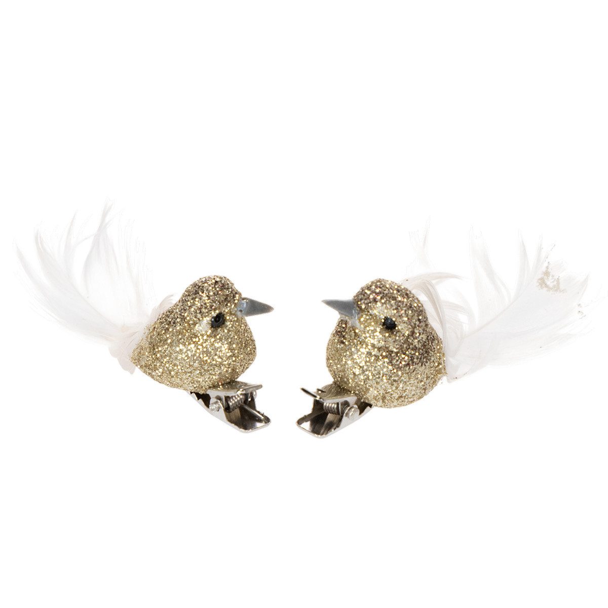 Kaemingk Christbaumschmuck Deko-Vögel mit Clip für Hochzeits- und Weihnachtsdekoration, 4 Stück
