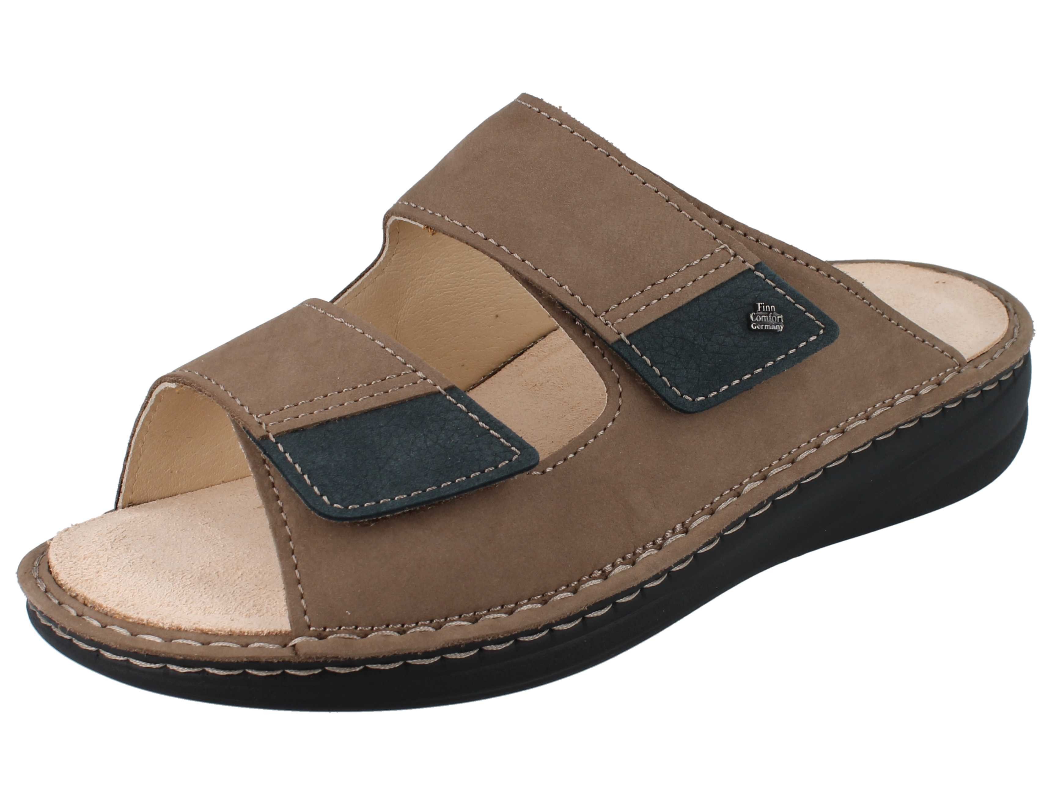 Finn Comfort FINN COMFORT Psara Herren Pantolette beige Nubukleder - Größe: 43 Hausschuh