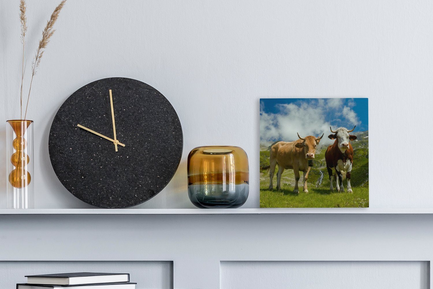 OneMillionCanvasses® Leinwandbild Kühe - Sonne - günstig online kaufen