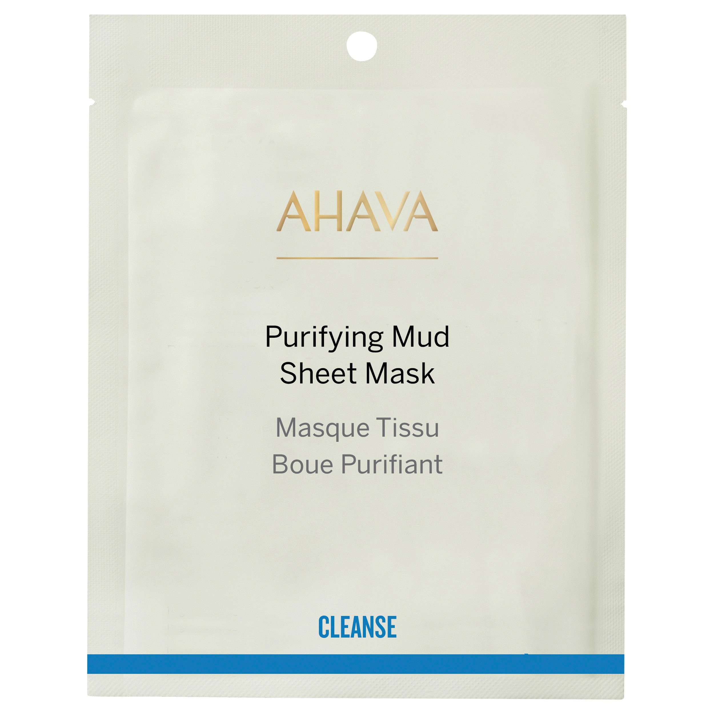 AHAVA Gesichts-Reinigungsmaske PURIFYING MUD SHEET MASK, mit mineralstoffreichem Schlamm aus dem Toten Meer, für alle Hauttypen