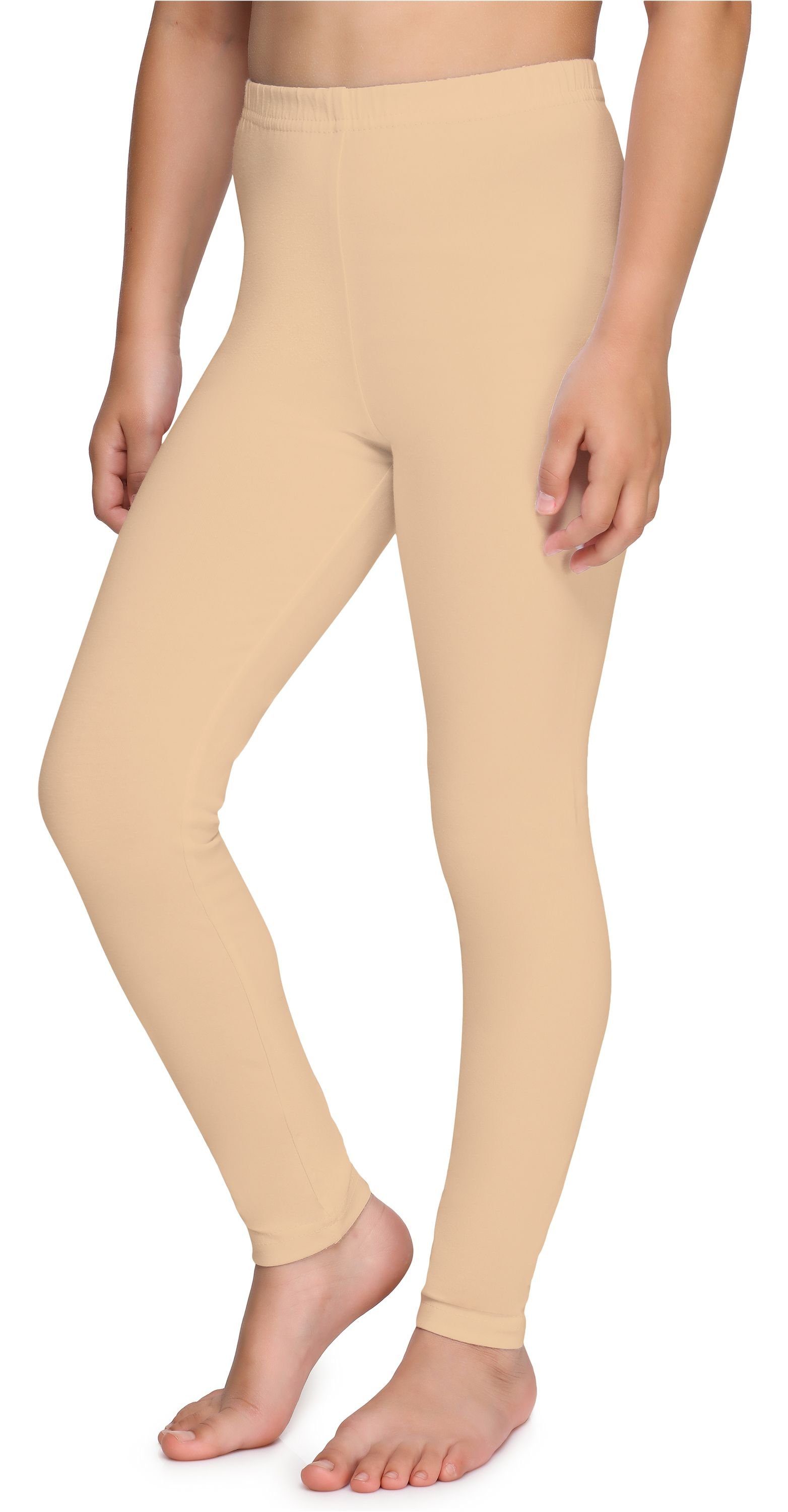 Merry Style MS10-225 elastischer (1-tlg) Bund Lange Leggings aus Sand Leggings Mädchen Baumwolle