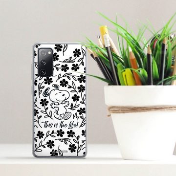 DeinDesign Handyhülle Peanuts Blumen Snoopy Snoopy Black and White This Is The Life, Samsung Galaxy S20 FE 5G Silikon Hülle Bumper Case Handy Schutzhülle