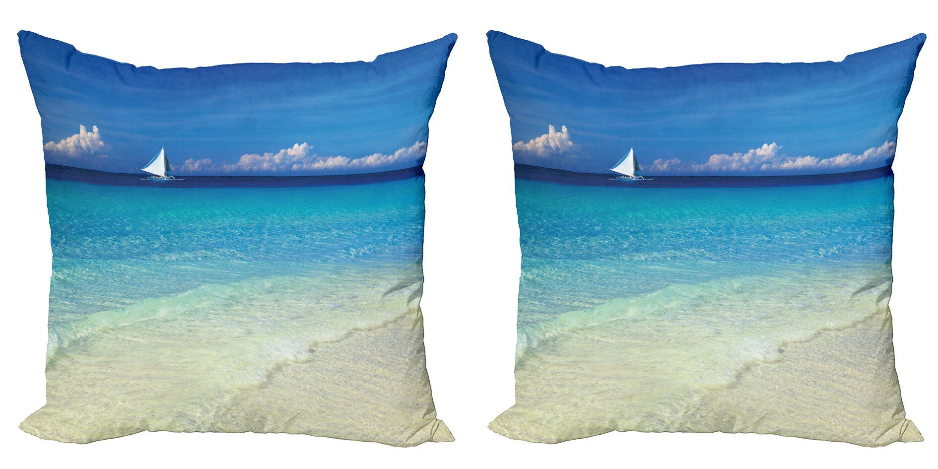 Modern Accent Digitaldruck, Exotische Doppelseitiger Ansicht Stück), Tropisch Abakuhaus Kissenbezüge (2 Seashore