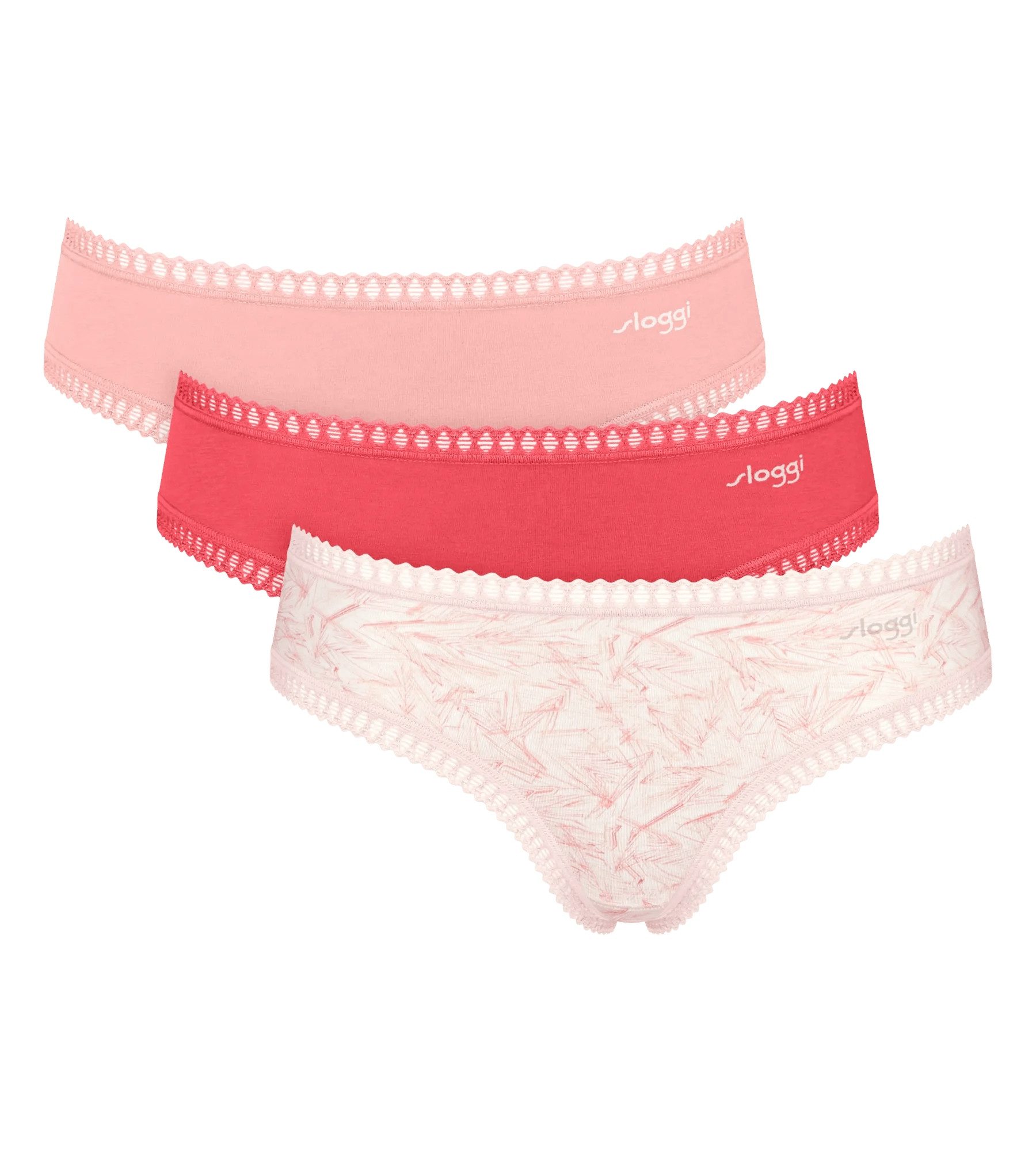 sloggi Hipster GO Crush (3er Pack) mit Spitzendetails, Multipack