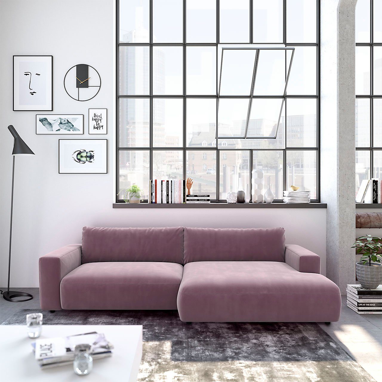 Musterring Ecksofa LUCIA zeitlos, bequem, schöne Detailverarbeitung Breite 296cm, L-Form