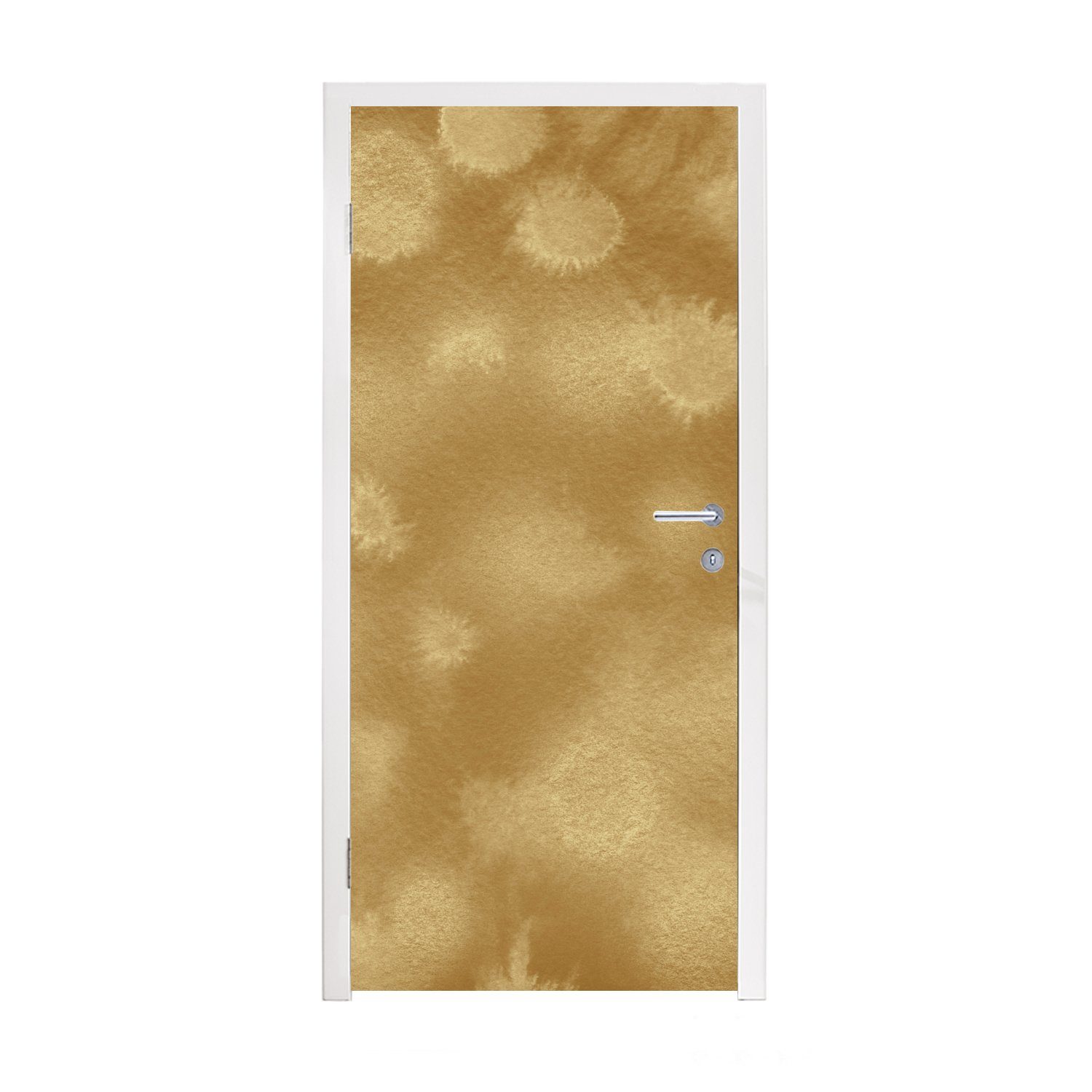 Abstrakt, für Tür, Farbe St), 75x205 (1 - - Matt, cm Fototapete MuchoWow bedruckt, Türtapete Türaufkleber, Gold
