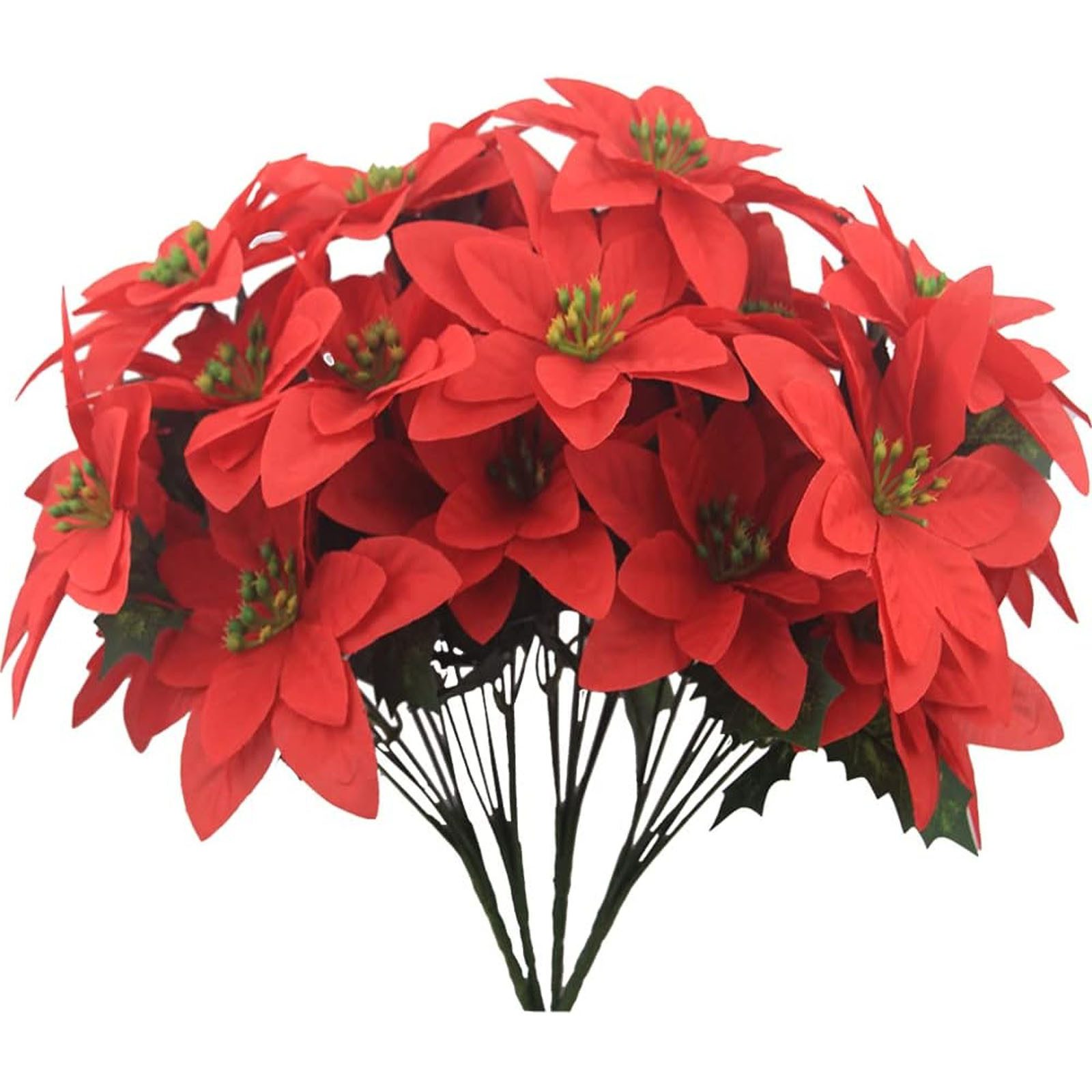 FELIXLEO Kranzblende 4er-Pack künstliche Weihnachtsblumen, Weihnachtsstern, Weihnachtsfeier (1 St)