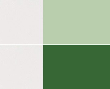 Feldmann-Wohnen Küchenzeile Florence, 355x50x207cm weiß matt / weißgrün - smaragdgrün Hochglanz, grifflos