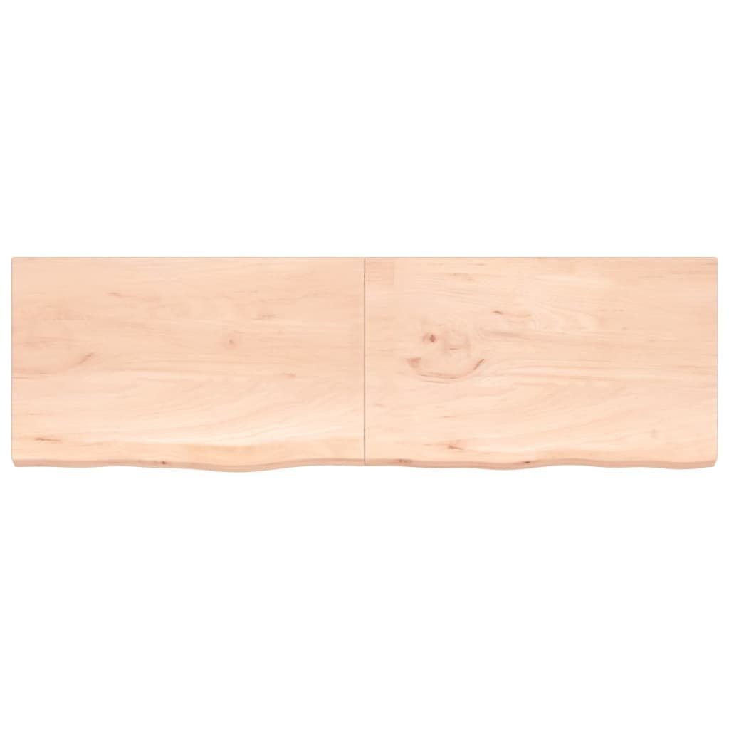 Wandregal Unbehandelt 200x60x(2-4) cm furnicato Eiche Massivholz