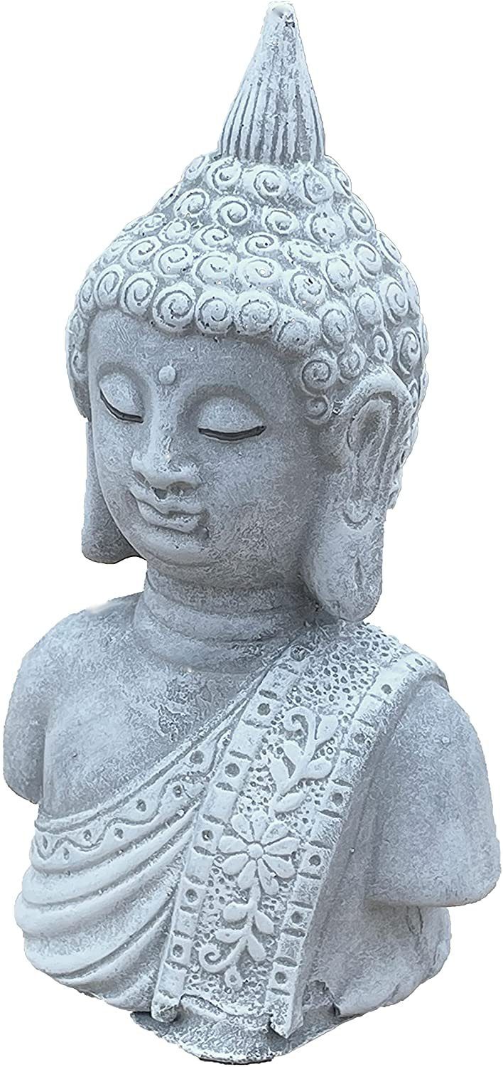 Stone and Style Gartenfigur Steinfigur Buddha/Shiva Büste kleine