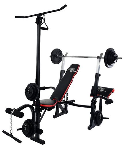 Christopeit Sport Hantelbank Power XL Set Mit Langhantelstange 