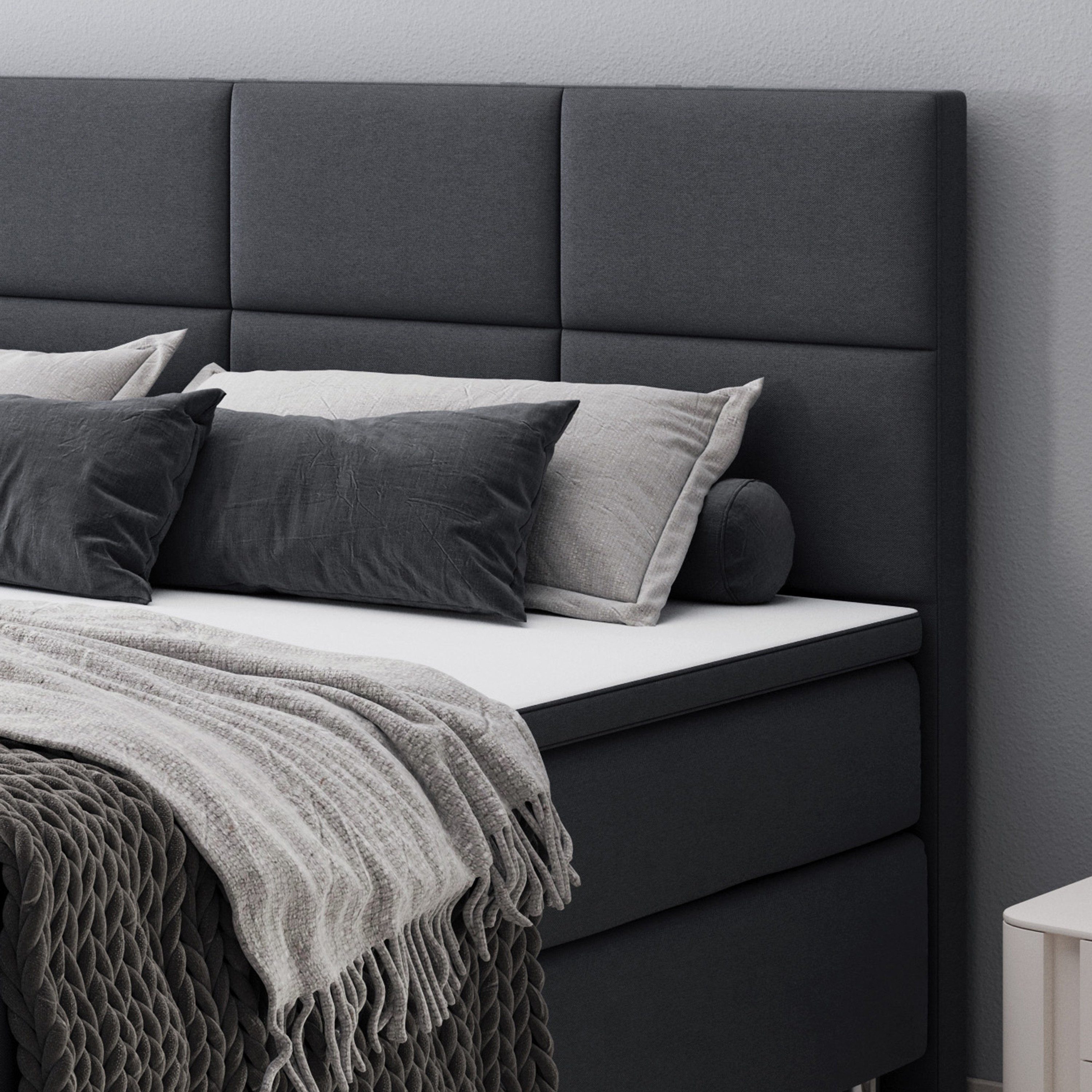 interbed Boxspringbett Rotterdam 140x200 cm Webstoff, inkl. Topper und Matratze