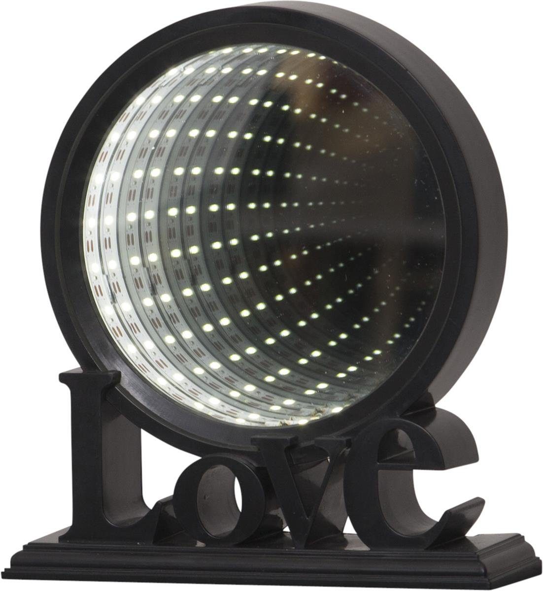 STAR TRADING LED Dekolicht LED-Leuchtkreis LOVE endlos Spiegeleffekt 26 kaltweiße LED Batterie, LED Classic