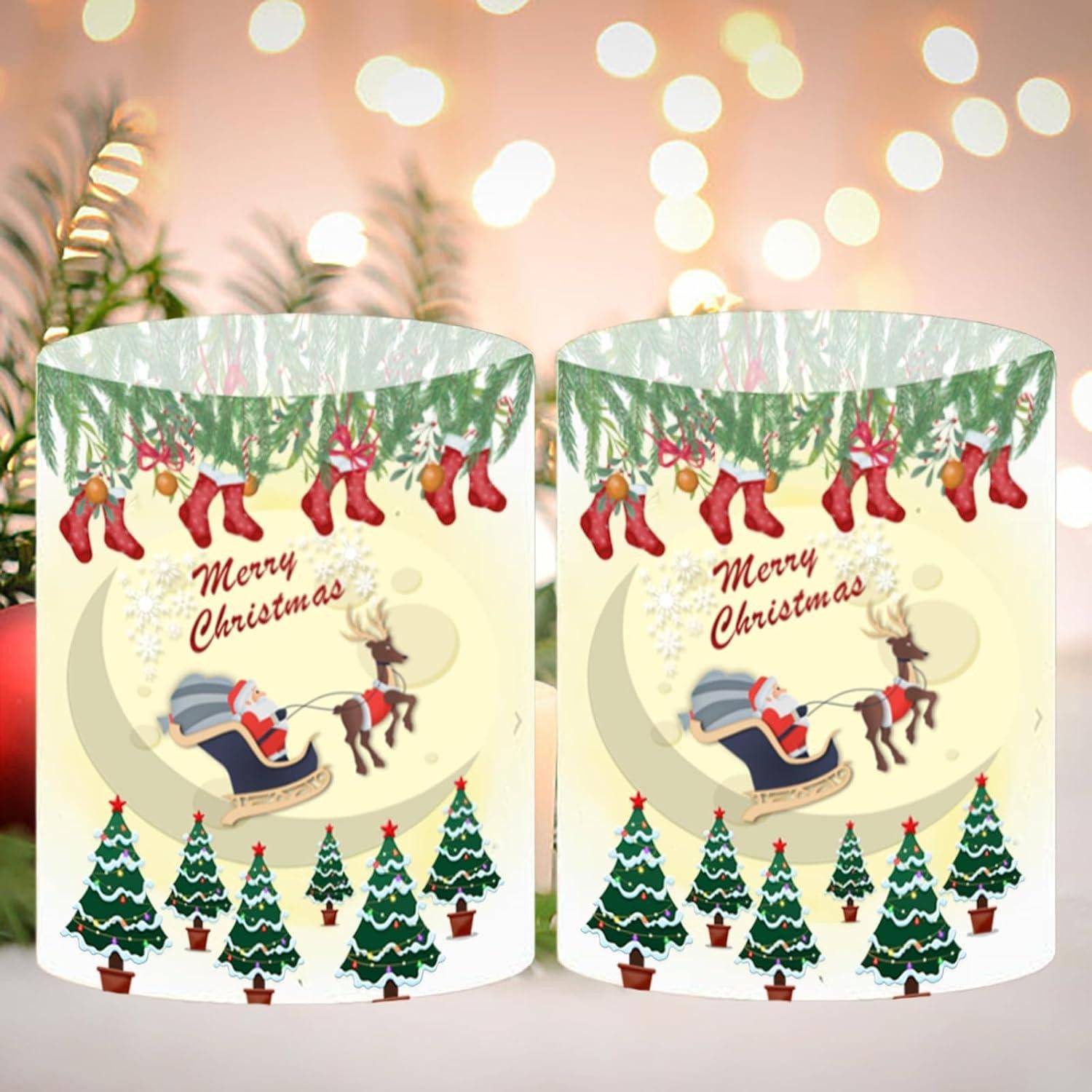 Dekohänger 12-teiliges Weihnachts Windlicht Set Merry Christmas Home Decoration
