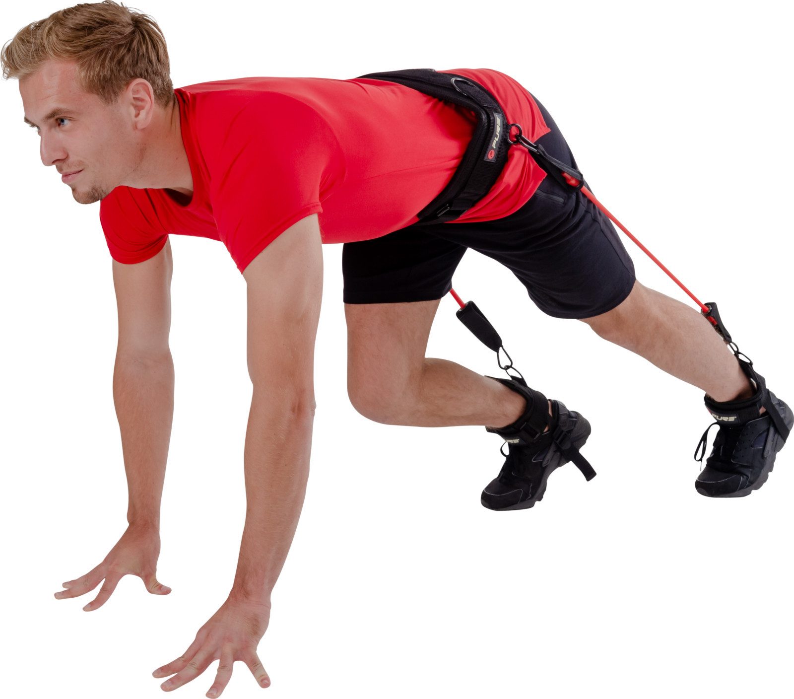 Pure 2 Improve Trainingshilfe Sprung-Trainer Set Pro (6-teilig) - schwarz/rot